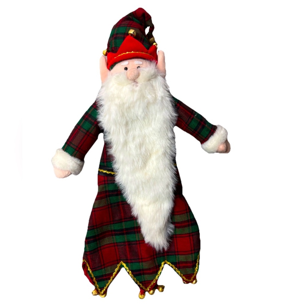 Elf Santa Claus Christmas Bottle Tree Topper with bells in like new condition 🇨🇦